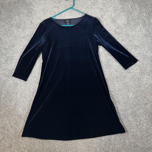MSK Dress M Blue Velvet Cocktail Evening Whimsigoth Dark Romantic Moody WItchy - Picture 1 of 10